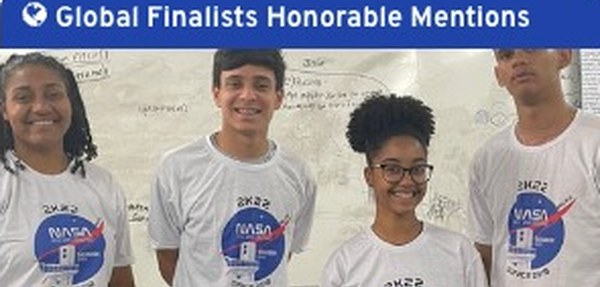 Estudantes finalistas com menção honrosa global no NASA Space Apps 2022